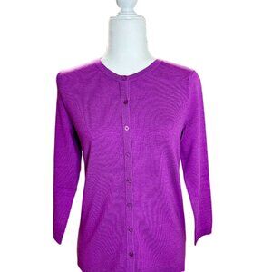 NEW | Talbots Charming Cardigan Fitted Purple | Size Small Petite | NWT